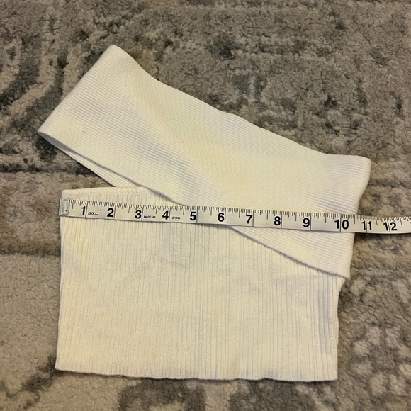 White Ribbed Off-Shoulder Top - Picture 3 of 7